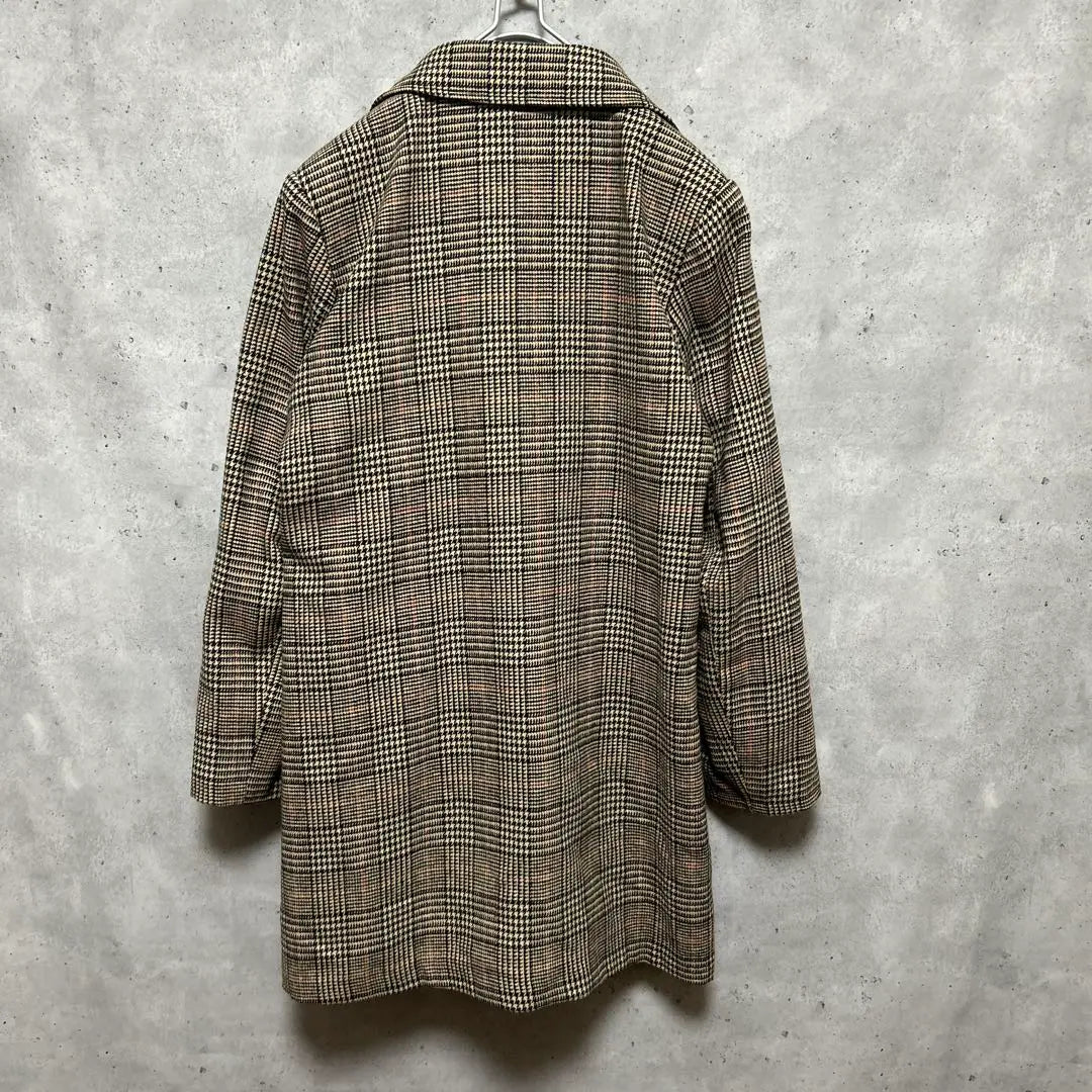 [SHEIN] Glen Check Chester Coat Brown Msize