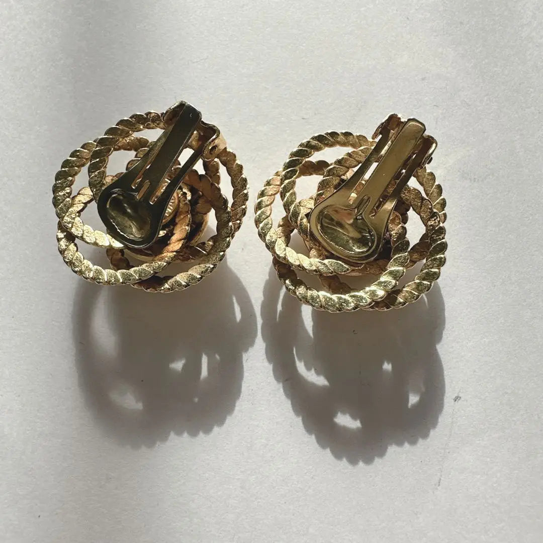 CELINE Elegant gold earrings, large, vintage