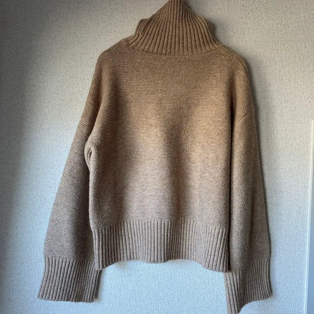 Beige Knit Turtle Neck Long Sleeve | ベージュ ニット タートルネック 長袖