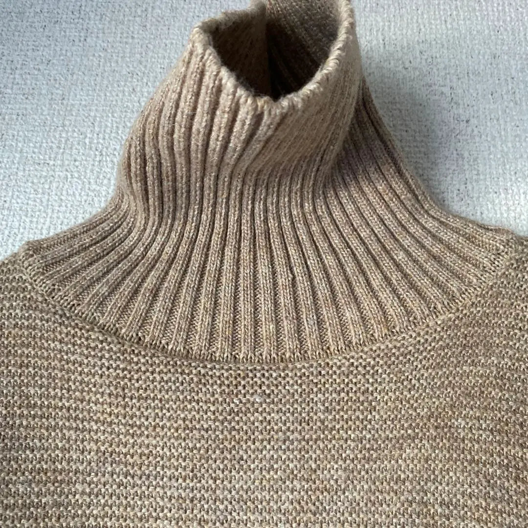 Cuello Alto De Punto Beige Manga Larga | ベージュ ニット タートルネック 長袖