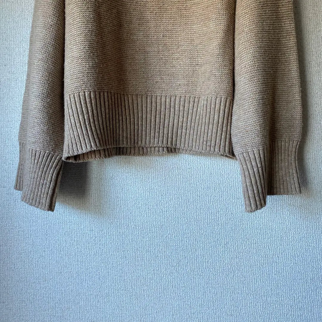 Beige Knit Turtle Neck Long Sleeve | ベージュ ニット タートルネック 長袖