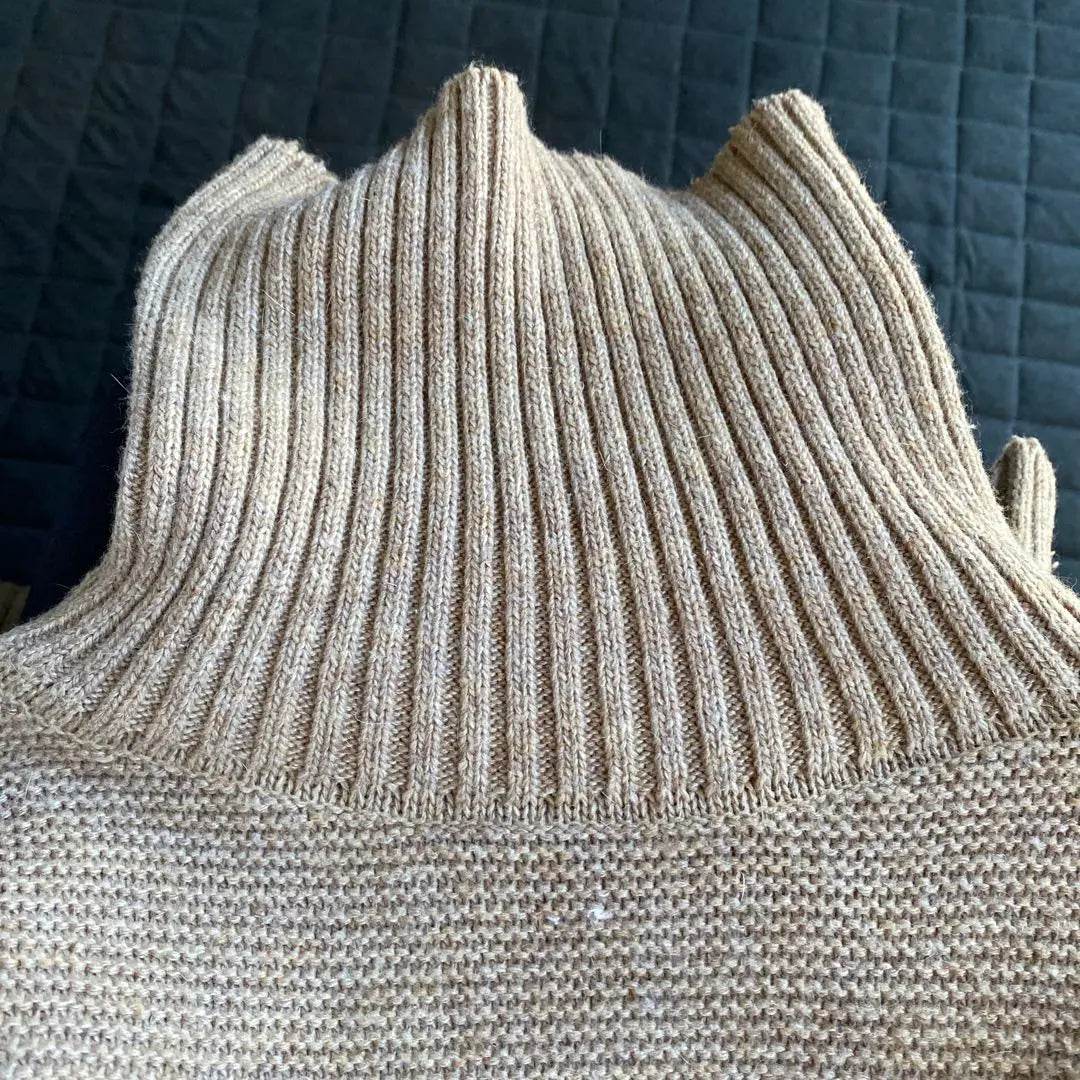 Beige Knit Turtle Neck Long Sleeve | ベージュ ニット タートルネック 長袖