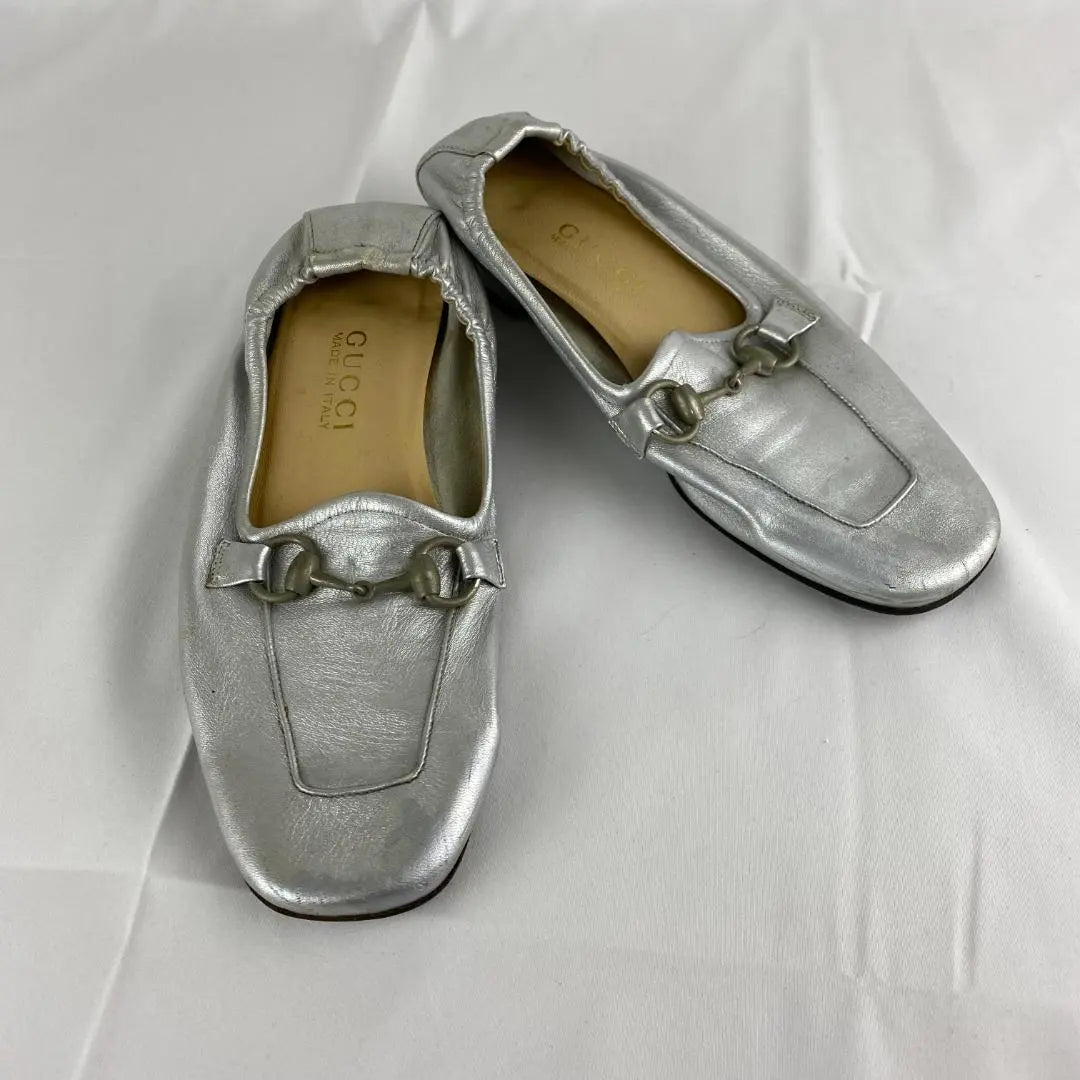 GUCCI Gucci Pumps Silver Ballet Shoes 24.5cm