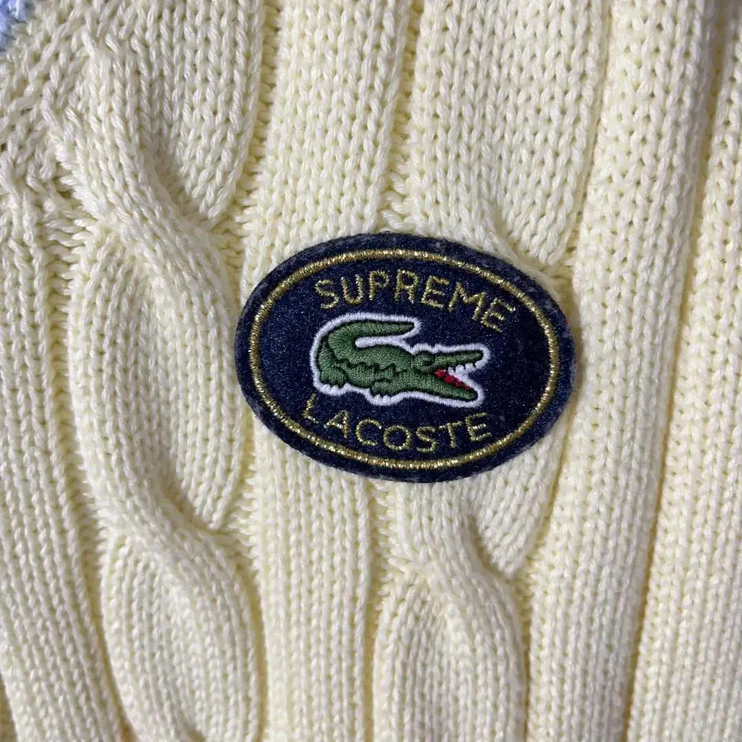 [Very popular] Supreme Lacoste collaboration sweater knit patches presence◎