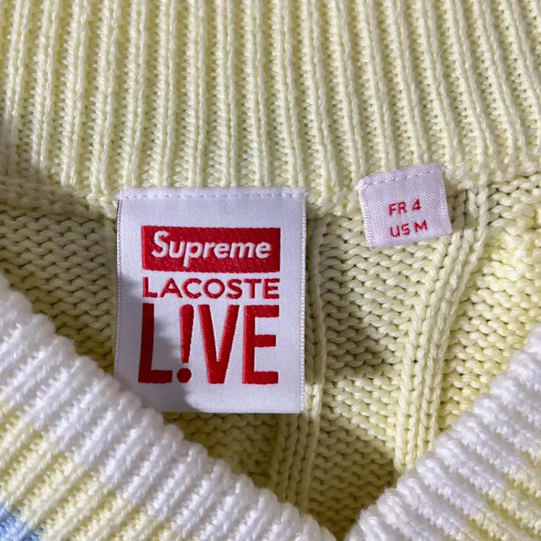 [Very popular] Supreme Lacoste collaboration sweater knit patches presence◎