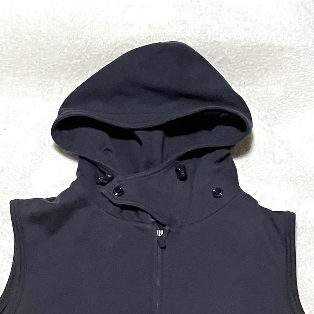 Y-3 Hooded Zip Vest S Black Big Logo YOHJI YAMAMOTO