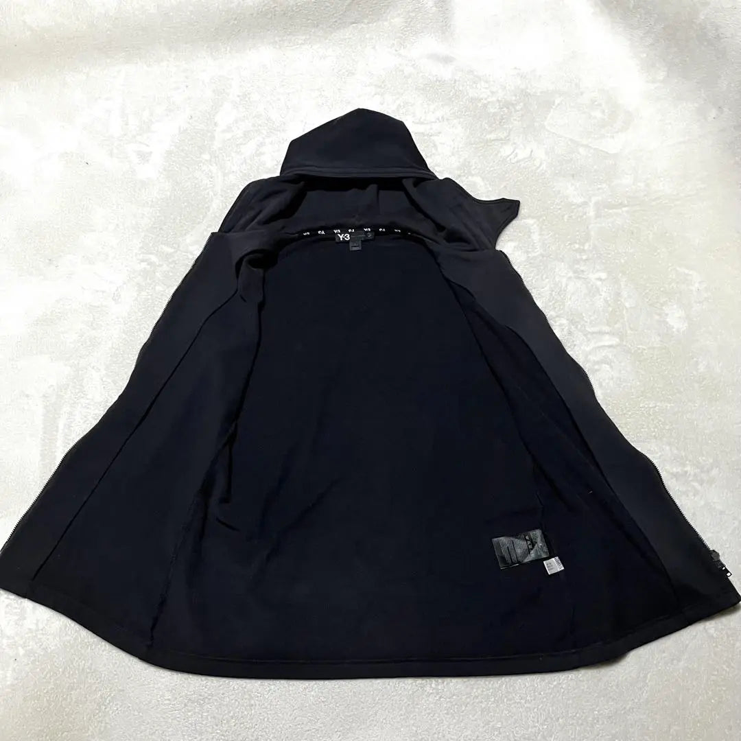 Y-3 Hooded Zip Vest S Black Big Logo YOHJI YAMAMOTO