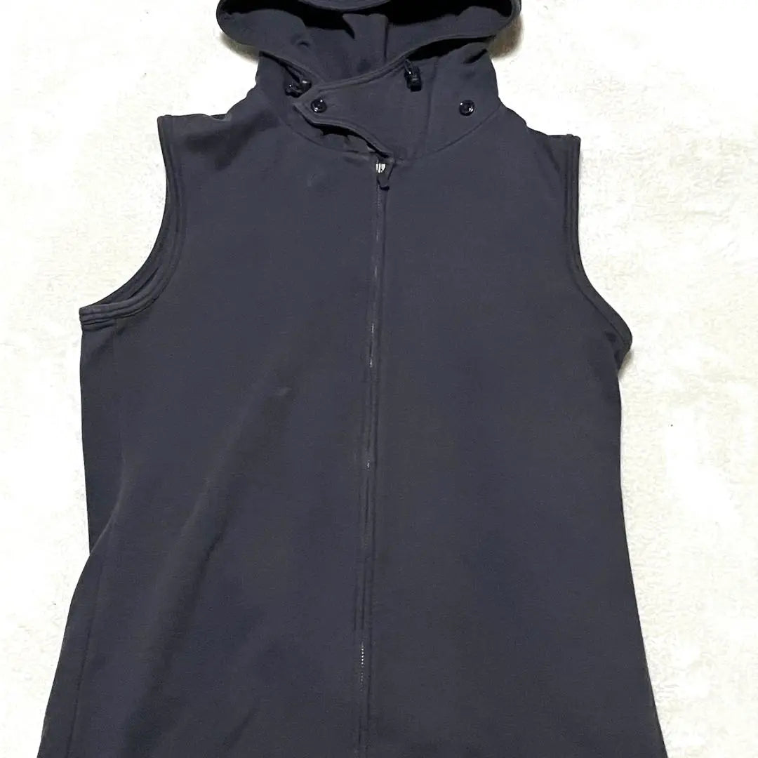 Y-3 Hooded Zip Vest S Black Big Logo YOHJI YAMAMOTO