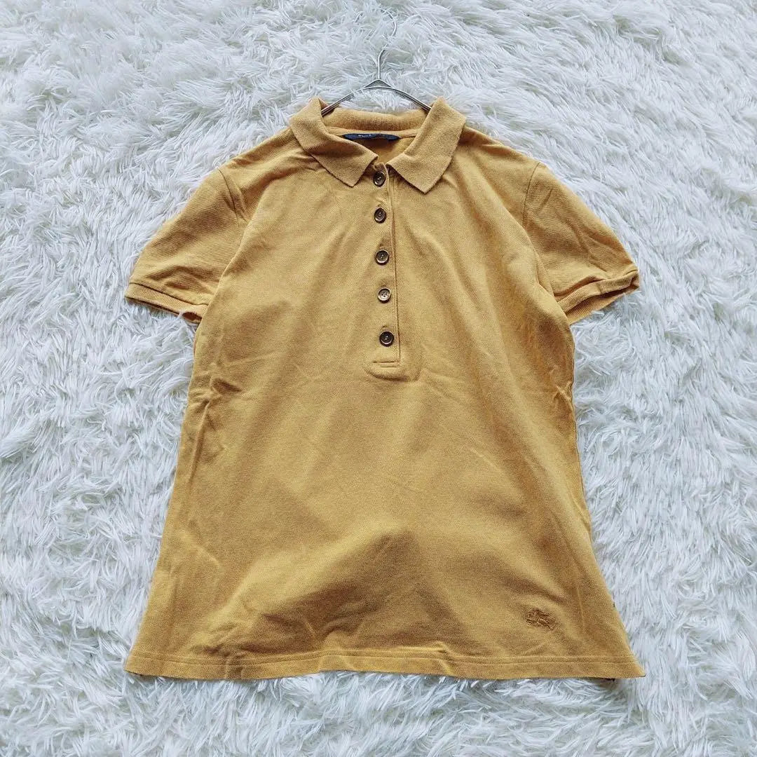 Beautiful goods BURBERRY LONDON (2) Short -sleeved polo shirt gold button logo embroidery | 美品 Burberry London (2) 半袖ポロシャツ 金ボタン ロゴ刺繍