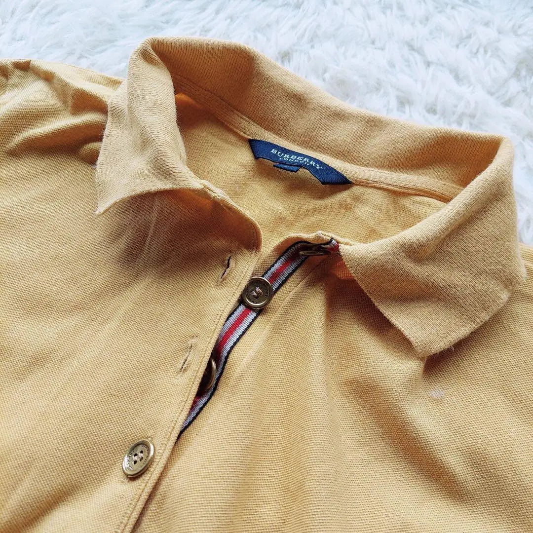 Beautiful goods BURBERRY LONDON (2) Short -sleeved polo shirt gold button logo embroidery | 美品 Burberry London (2) 半袖ポロシャツ 金ボタン ロゴ刺繍