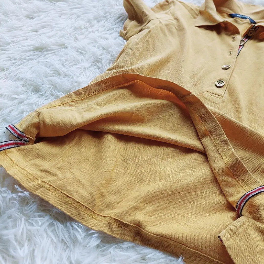 Beautiful goods BURBERRY LONDON (2) Short -sleeved polo shirt gold button logo embroidery | 美品 Burberry London (2) 半袖ポロシャツ 金ボタン ロゴ刺繍