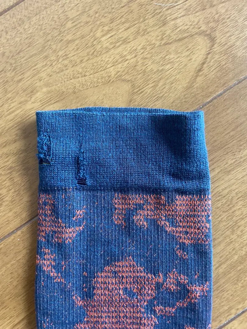 Leg warmer blue and orange pattern