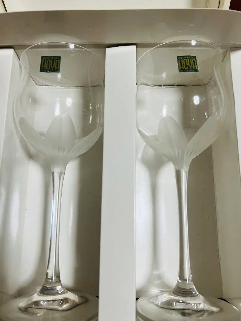 [Unused] HOYA crystal wine glass set of 2 | 【未使用】HOYA crystal ワイングラス2個セット