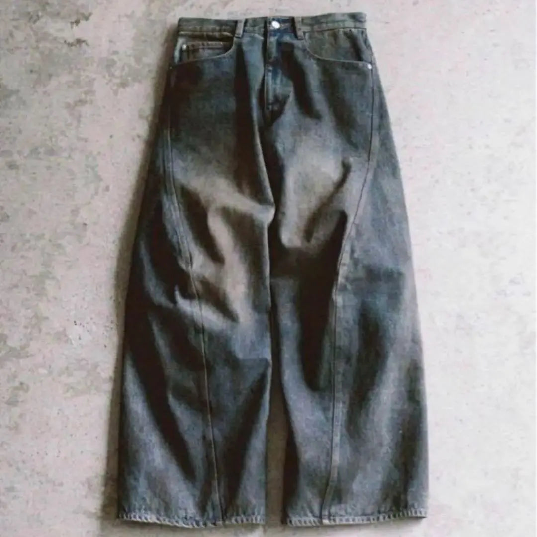 [Good condition] wym lidnm Twisted Curved Wide Denim