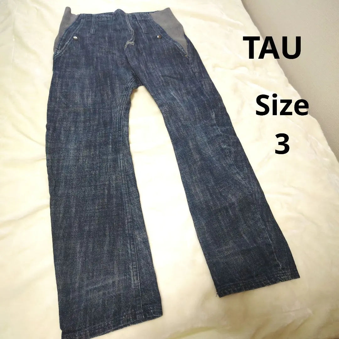 [Stylish☆Popular☆TAU] Denim pants, different material, cotton, size 3