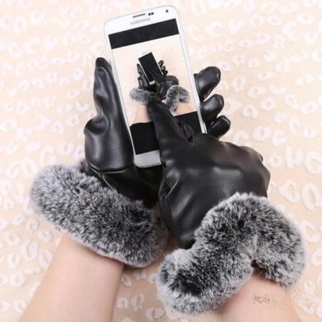 Guantes de piel de oveja para mujer, de alta calidad, modernos y con panel táctil, compatibles con teléfonos inteligentes