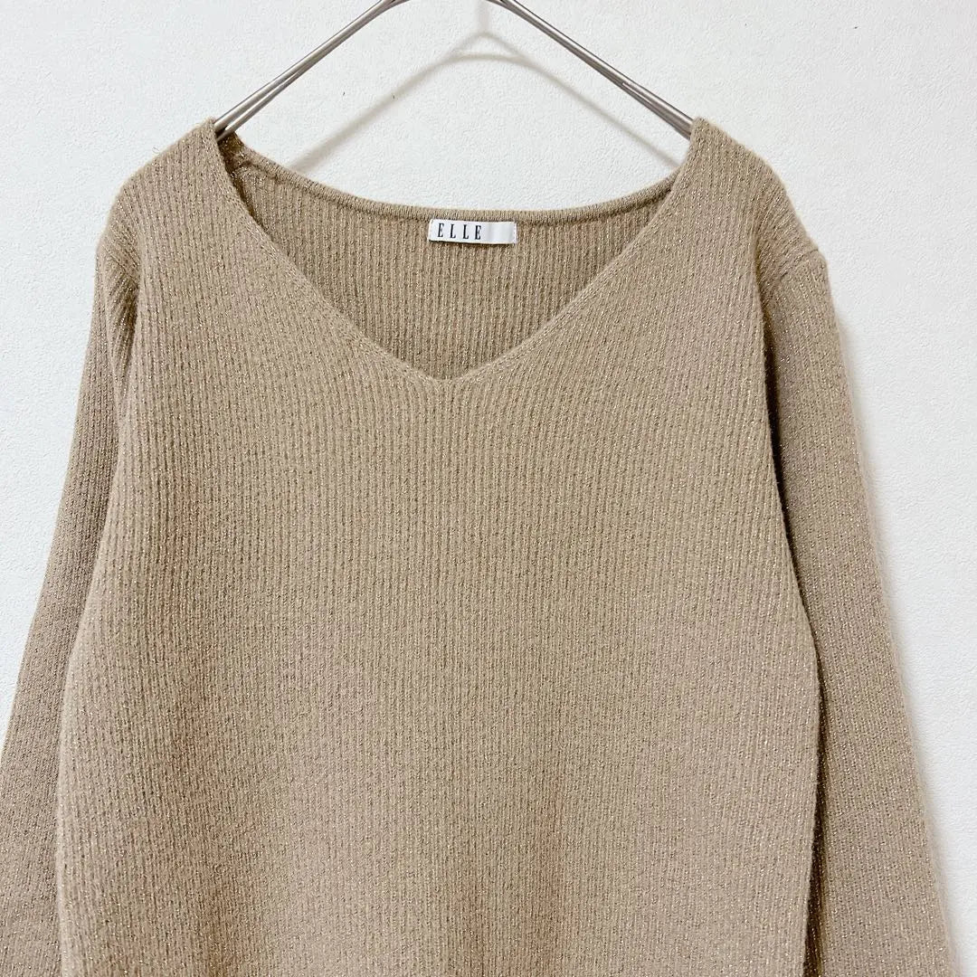 El/Punto/Suéter/Corte -coser/Manga larga/Beige/M/Damas/Marrón | エル/ニット/セーター/カットソー/長袖/ベージュ/M/レディース/ブラウン