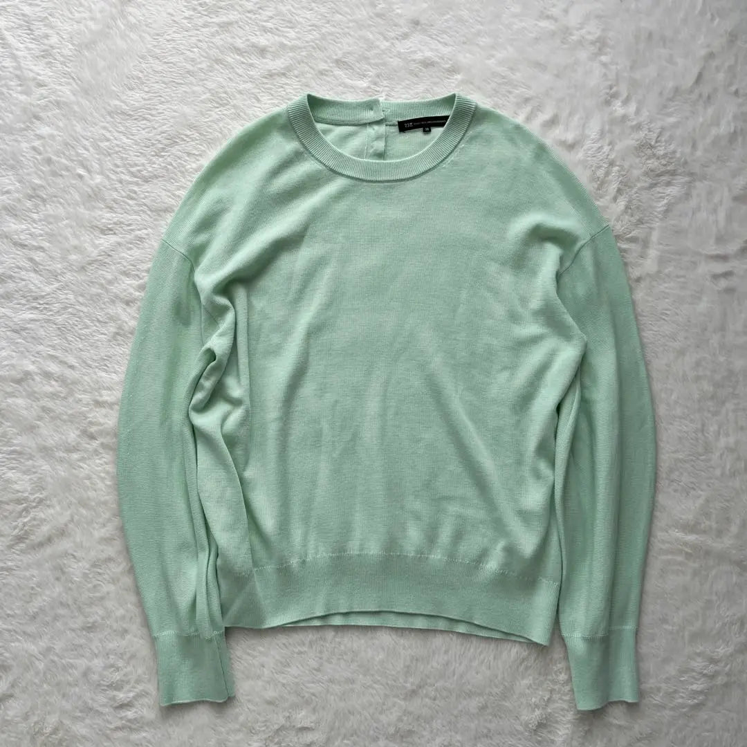 Beauty 23 Ward Pearl Wool Blend Long Sleeve Knit Balloon Sleeve 38 M Green | 美品 23区 パール ウールブレンド 長袖ニット バルーンスリーブ 38 M 緑