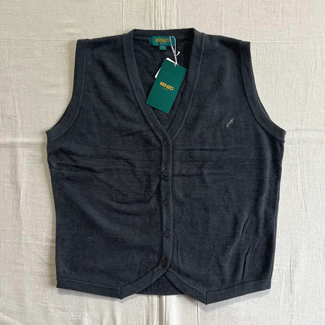 90s dead stock OLD KENZO logo embroidery velor style short vest