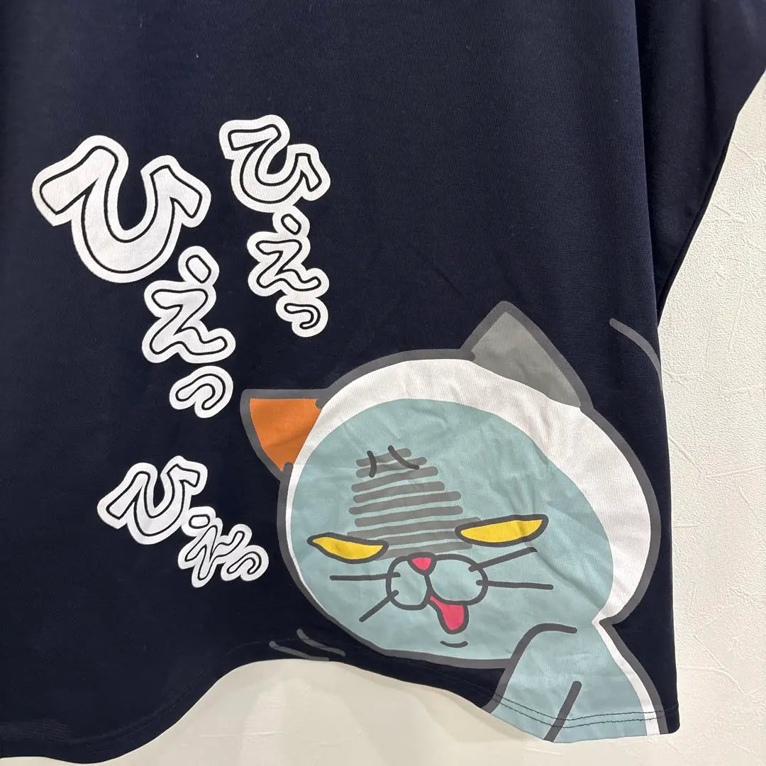 QQ9 Tamagawa Yoshiko (Cat) Short Sleeve T-Shirt Polyester Navy Men's 4L