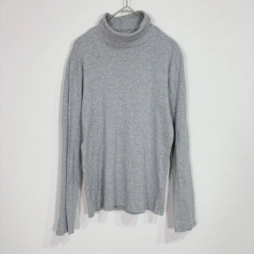 UNIQLO [L] Turtle neck cut -and -sew high -neck Simple plain cotton | ユニクロ【L】タートルネック カットソー ハイネック シンプル 無地 コットン