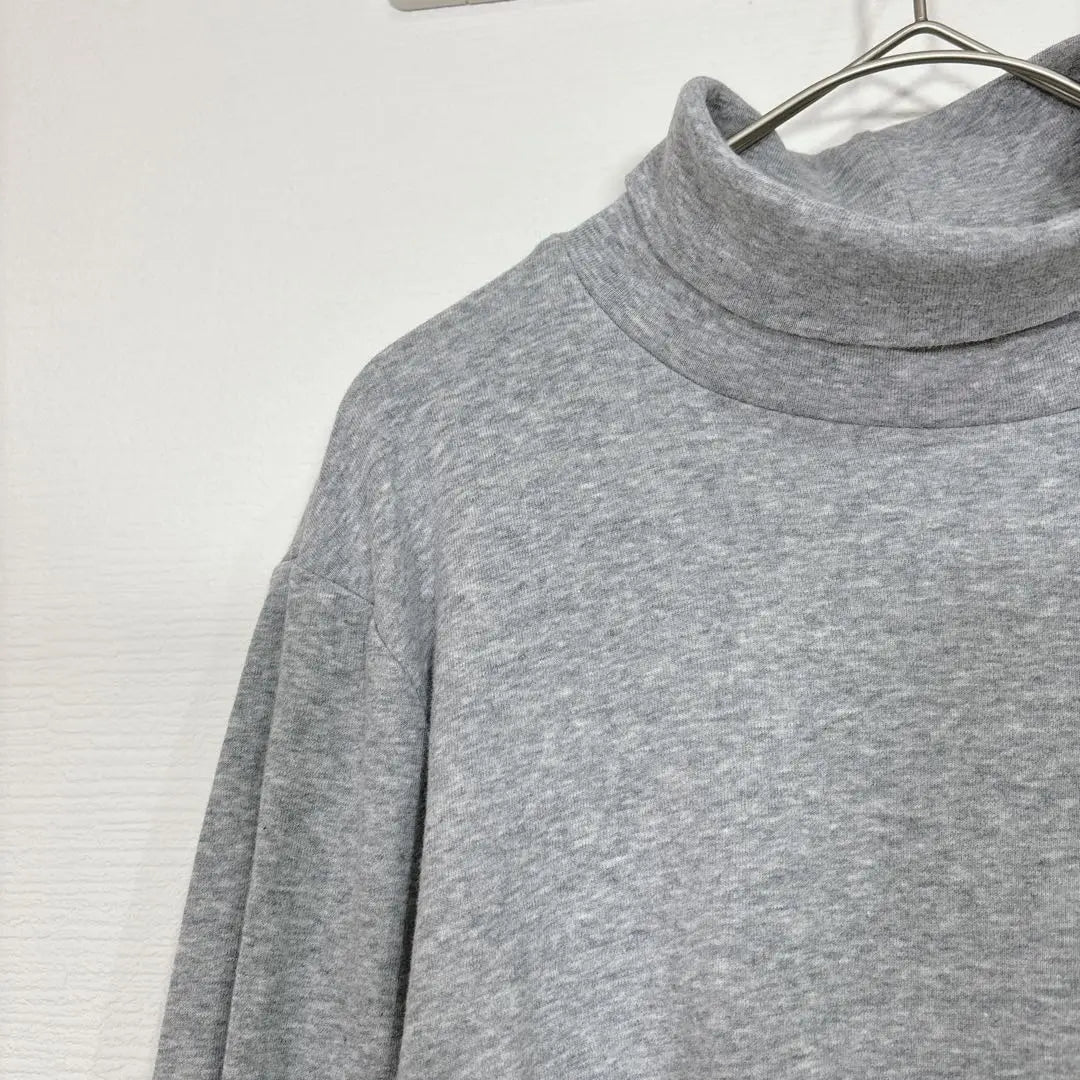 UNIQLO [L] Cuello alto cortado y cosido Cuello alto Algodón liso simple | ユニクロ【L】タートルネック カットソー ハイネック シンプル 無地 コットン