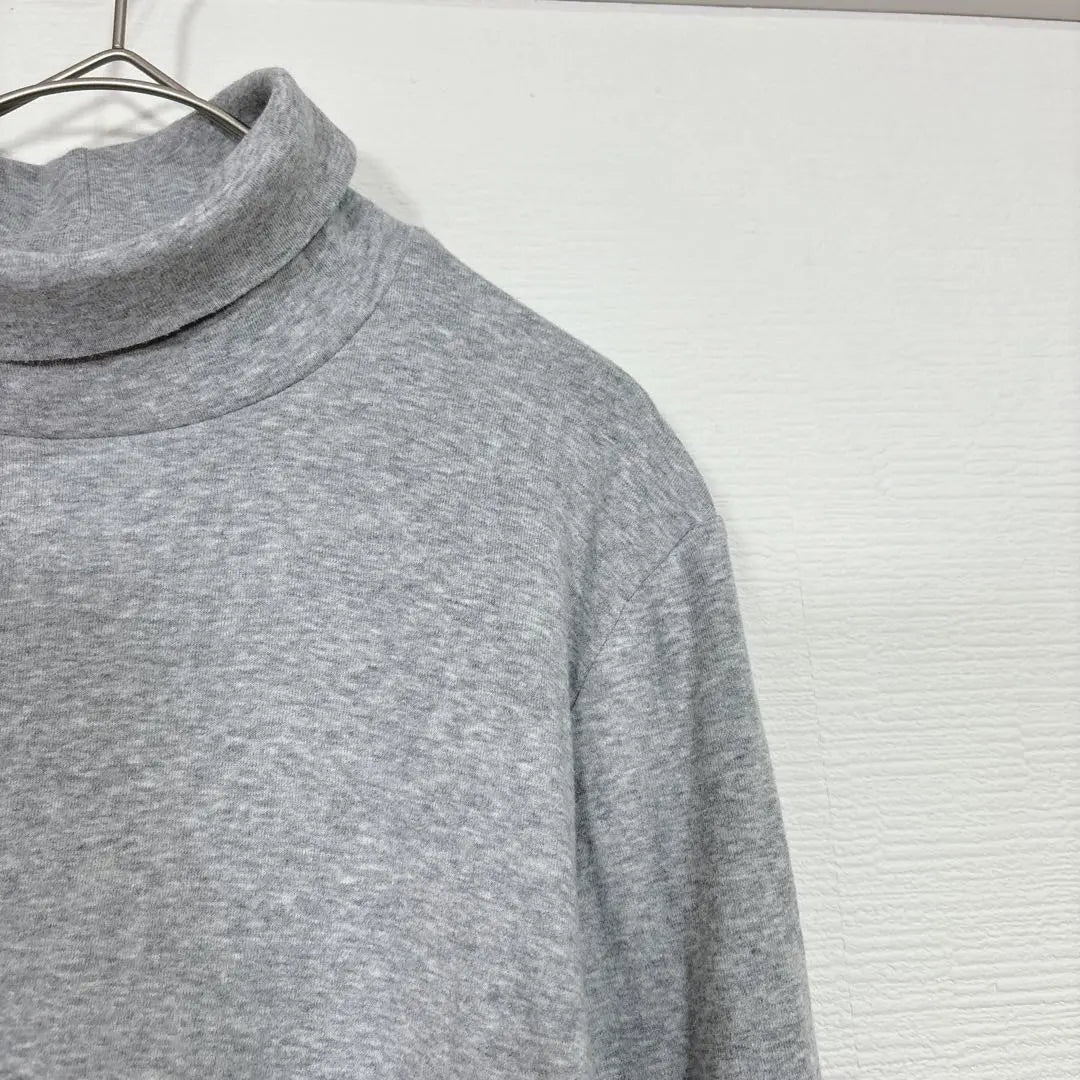 UNIQLO [L] Turtle neck cut -and -sew high -neck Simple plain cotton | ユニクロ【L】タートルネック カットソー ハイネック シンプル 無地 コットン