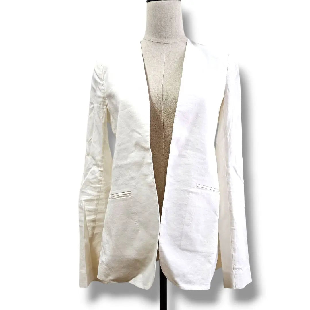 ⭐Good condition⭐Theory No-collar jacket off-white linen blend