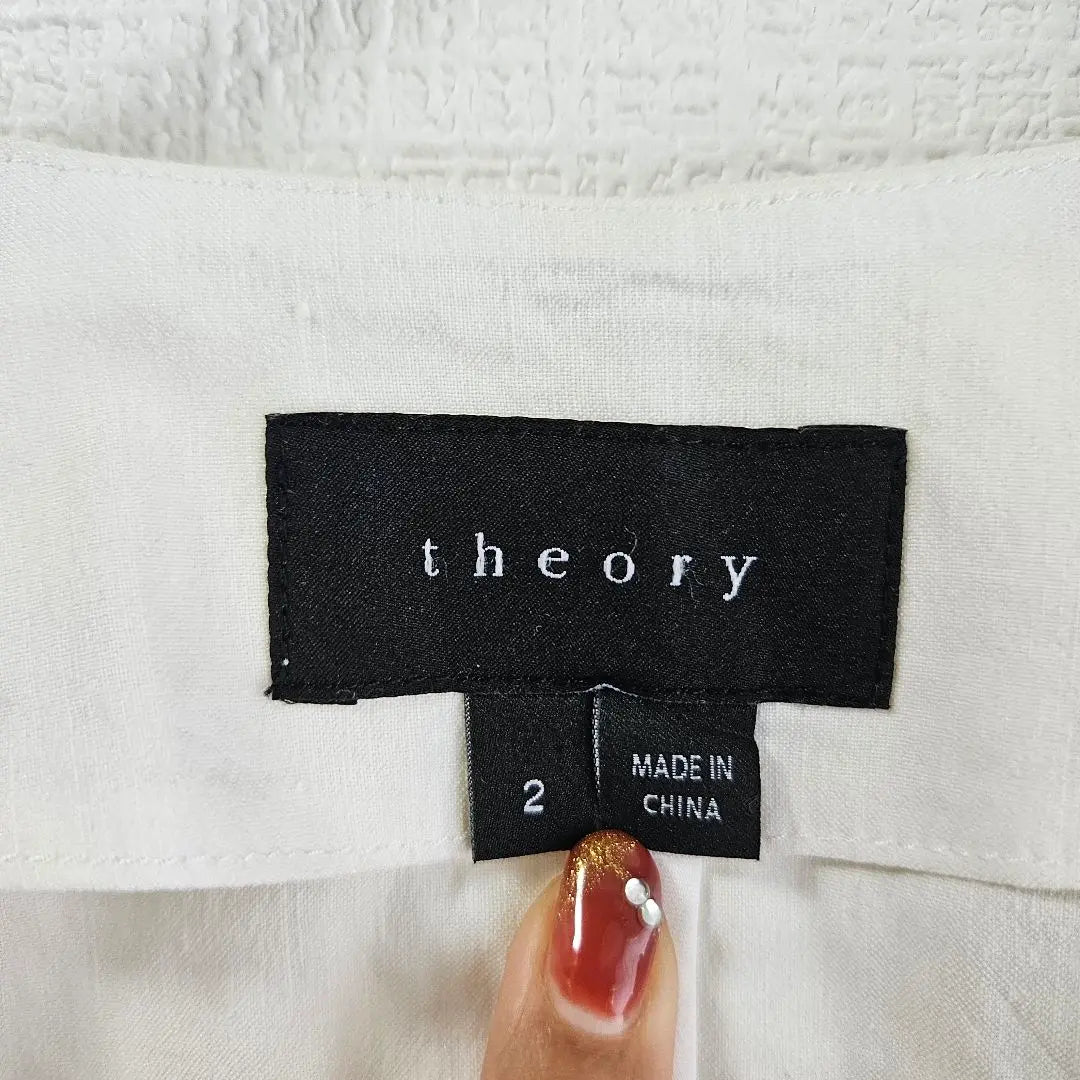 ⭐Good condition⭐Theory No-collar jacket off-white linen blend