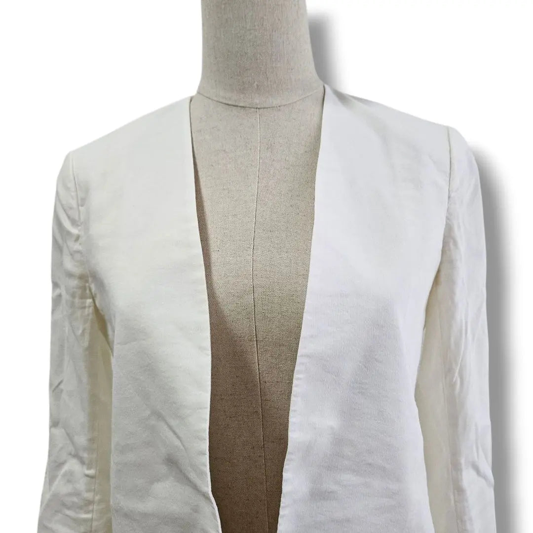 ⭐Good condition⭐Theory No-collar jacket off-white linen blend