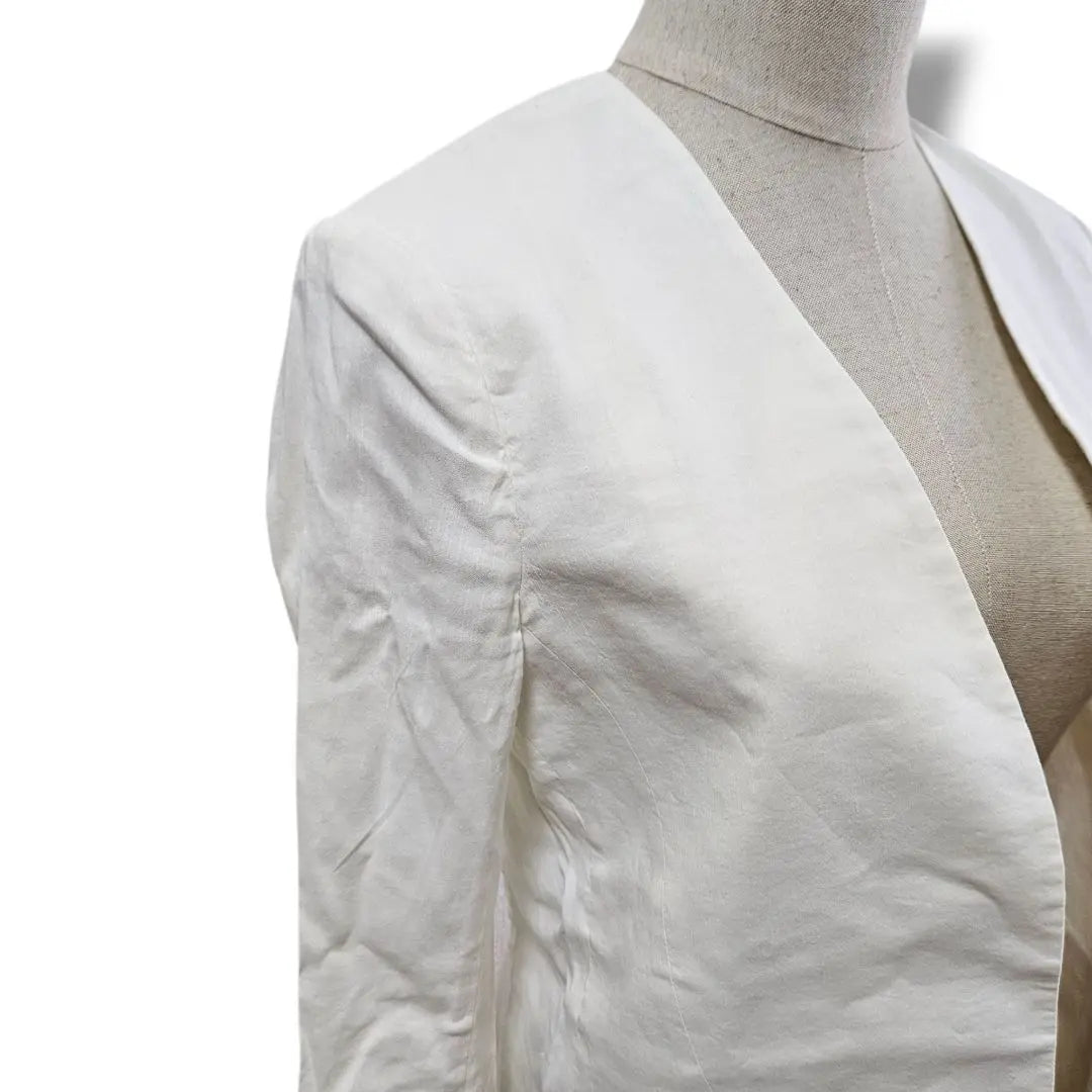 ⭐Good condition⭐Theory No-collar jacket off-white linen blend