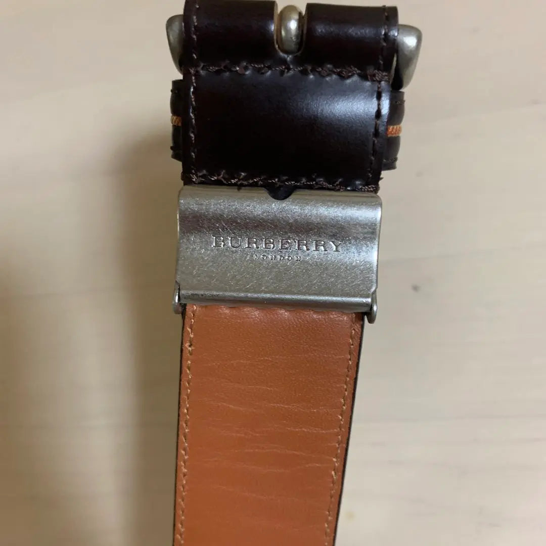 Burberry London Nova Check Cowhide Leather Belt Negishi Shokai