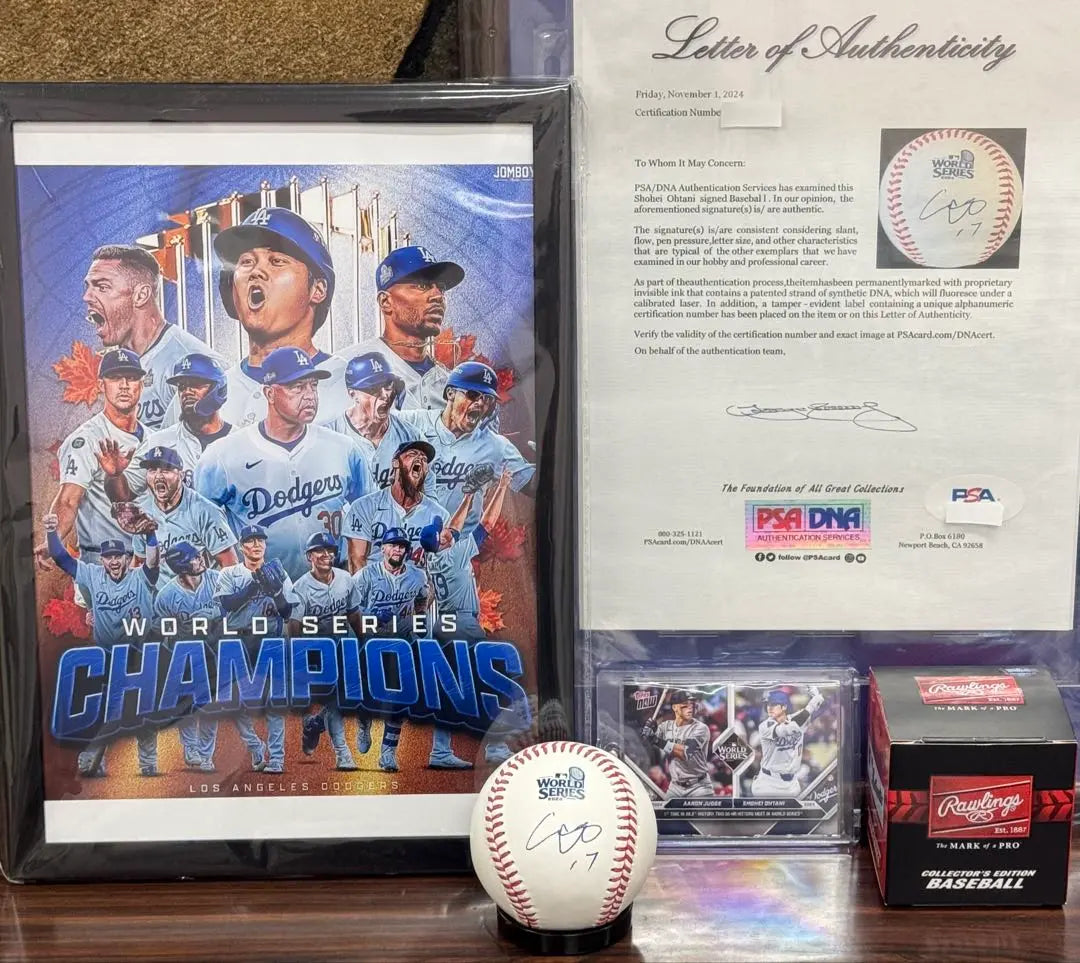 Otani Shohei PSA/DNA Testing/World Series Autographed Ball Poster Card | 大谷翔平 PSA/DNA鑑定・ワールドシリーズ直筆サインボール　ポスター　カード