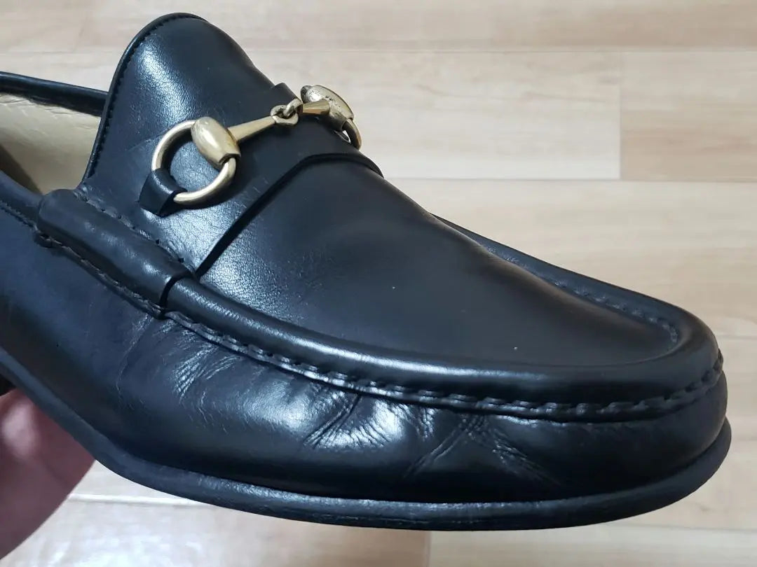 GUCCI Horsebit Loafers 42 1/2 Black