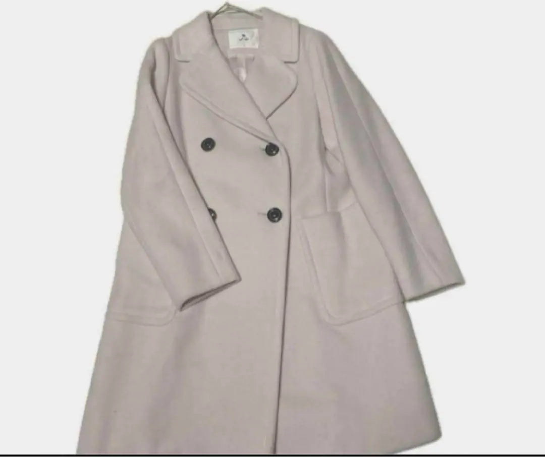 Large size! Fde Wool Coat Baby Pink