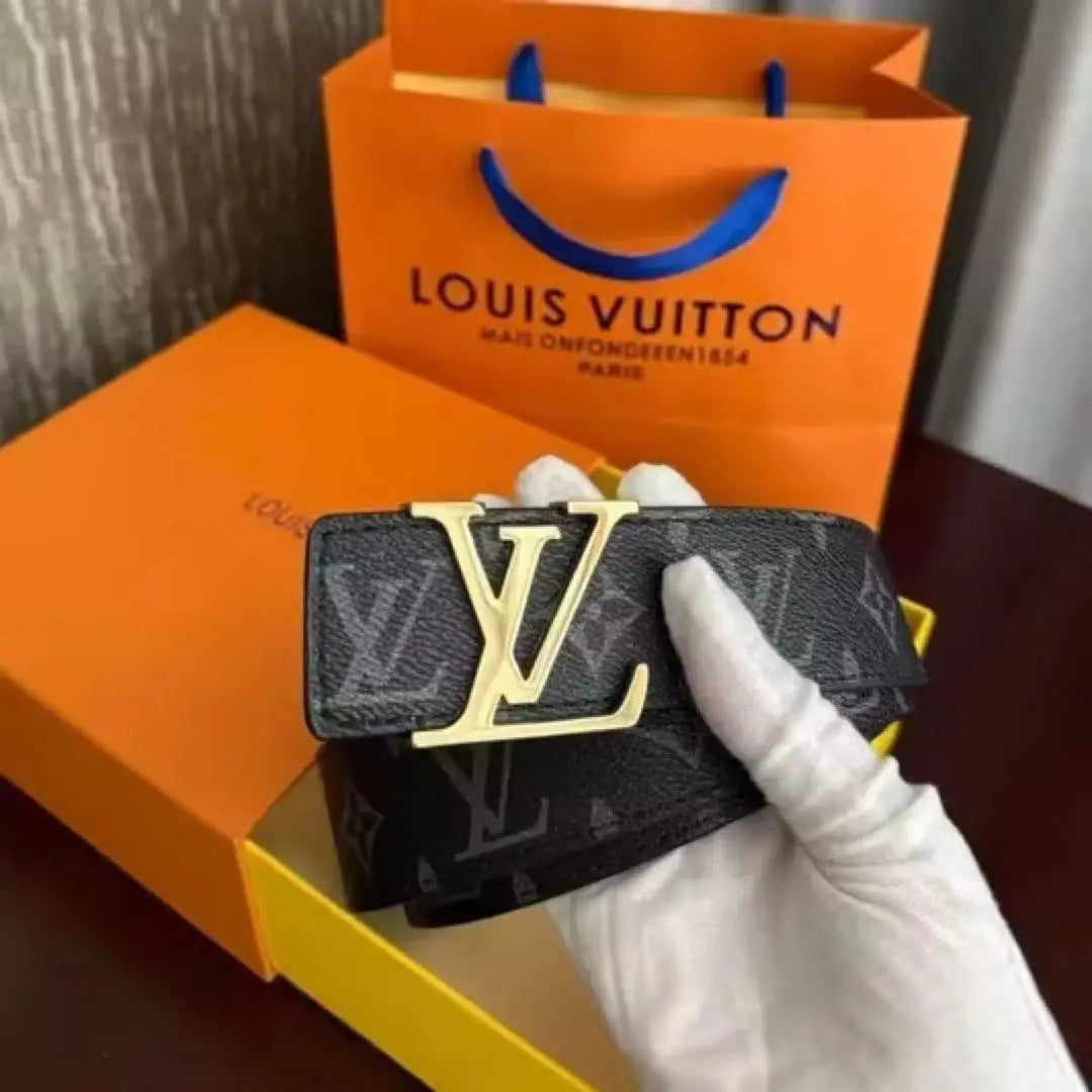 ¡Envío el mismo día! Hebilla de cinturón Louis Vuitton dorada de 120 cm