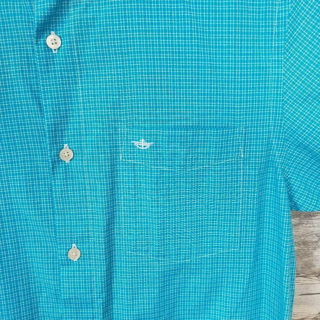 [Very popular] DOCKERS ☆ Check pattern ☆ Short sleeve shirt ☆ Embroidery ☆ One-point logo