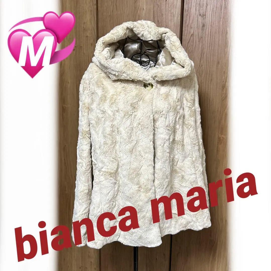 Beautiful condition Bianca Maria half coat Hooded coat Women's M