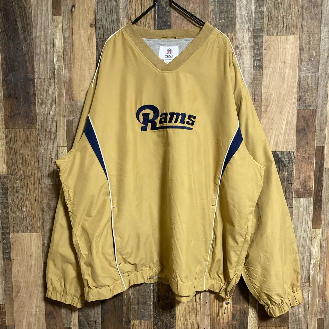 Chaqueta de nailon con el logotipo del equipo de la NFL para hombre, talla 2XL, color mostaza, estilo vintage