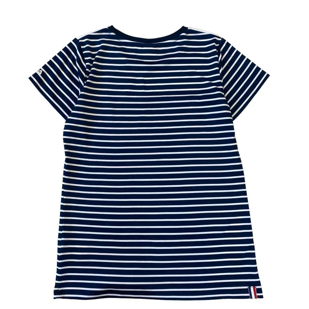 FILA Short Sleeve T-Shirt Navy M Women's Striped Pattern