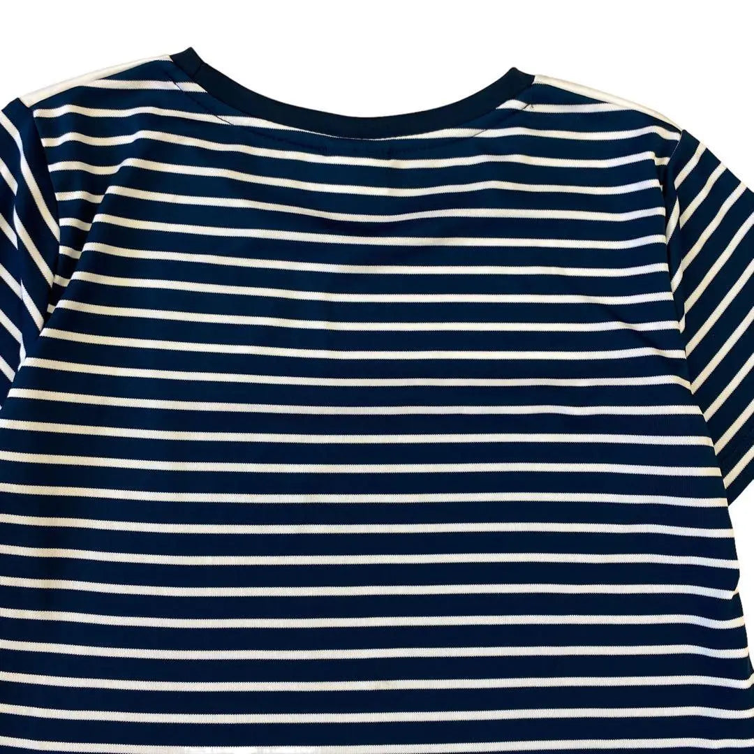 FILA Short Sleeve T-Shirt Navy M Women's Striped Pattern