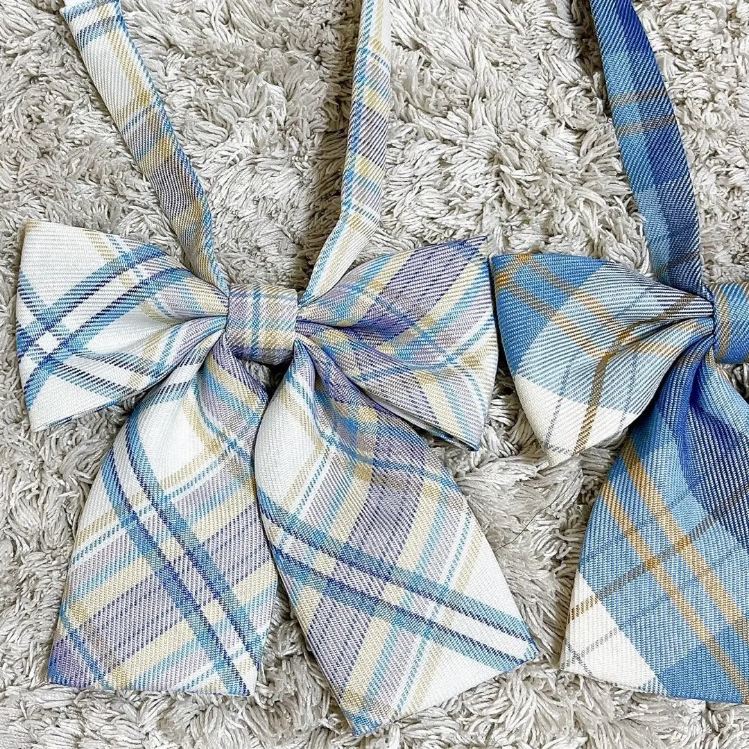 Feminine Checkered Bowtie Casual Bow Tie Uniform Collar for Women Girls