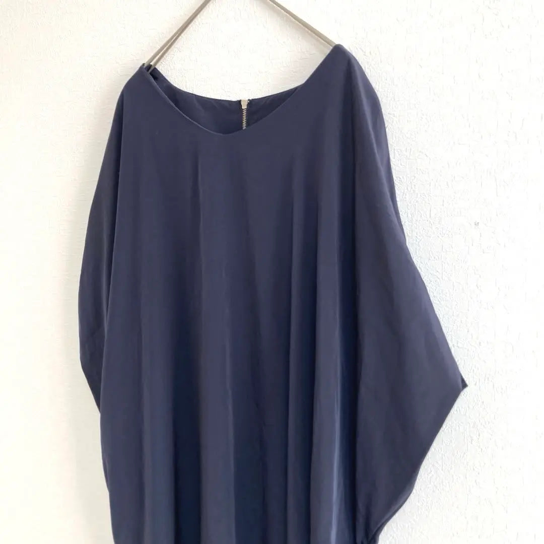 [Screws] VIS✨ Beautiful condition✨ Dolman sleeve dress Navy loose F Large