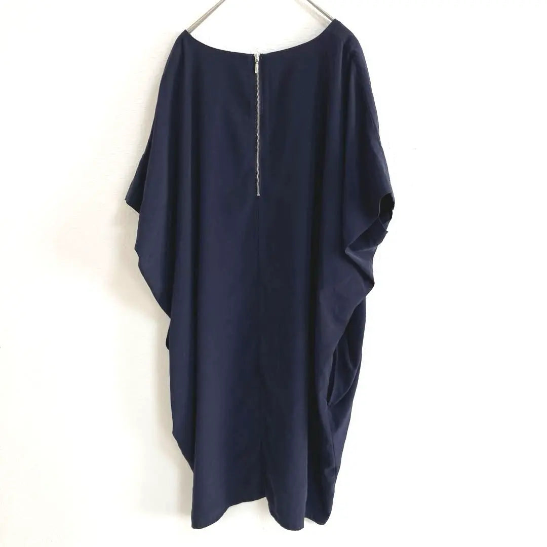 [Screws] VIS✨ Beautiful condition✨ Dolman sleeve dress Navy loose F Large