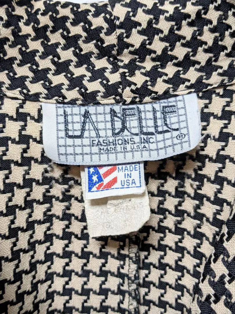 [Rare] Double Jacket Houndstooth Vintage Jacket Beige