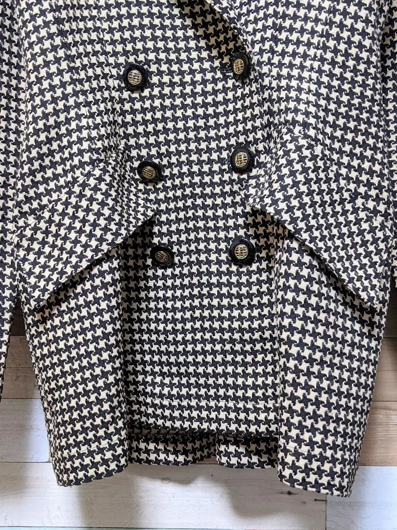 [Rare] Double Jacket Houndstooth Vintage Jacket Beige