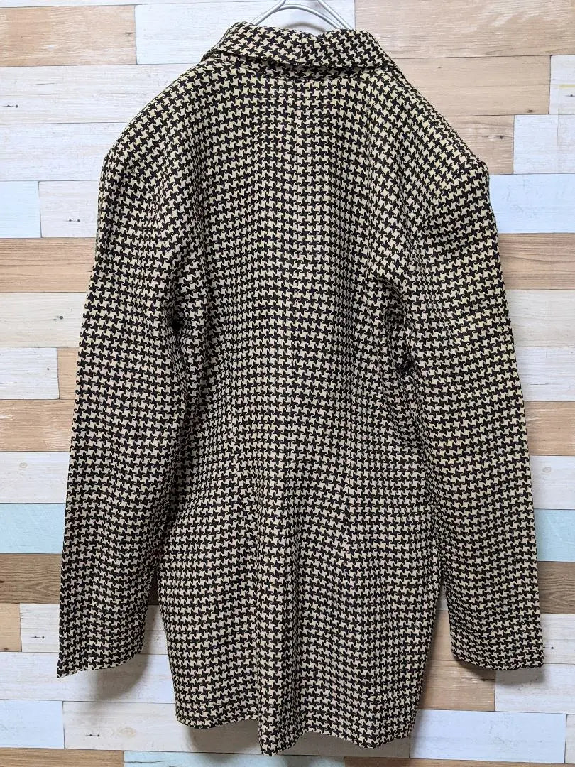 [Rare] Double Jacket Houndstooth Vintage Jacket Beige