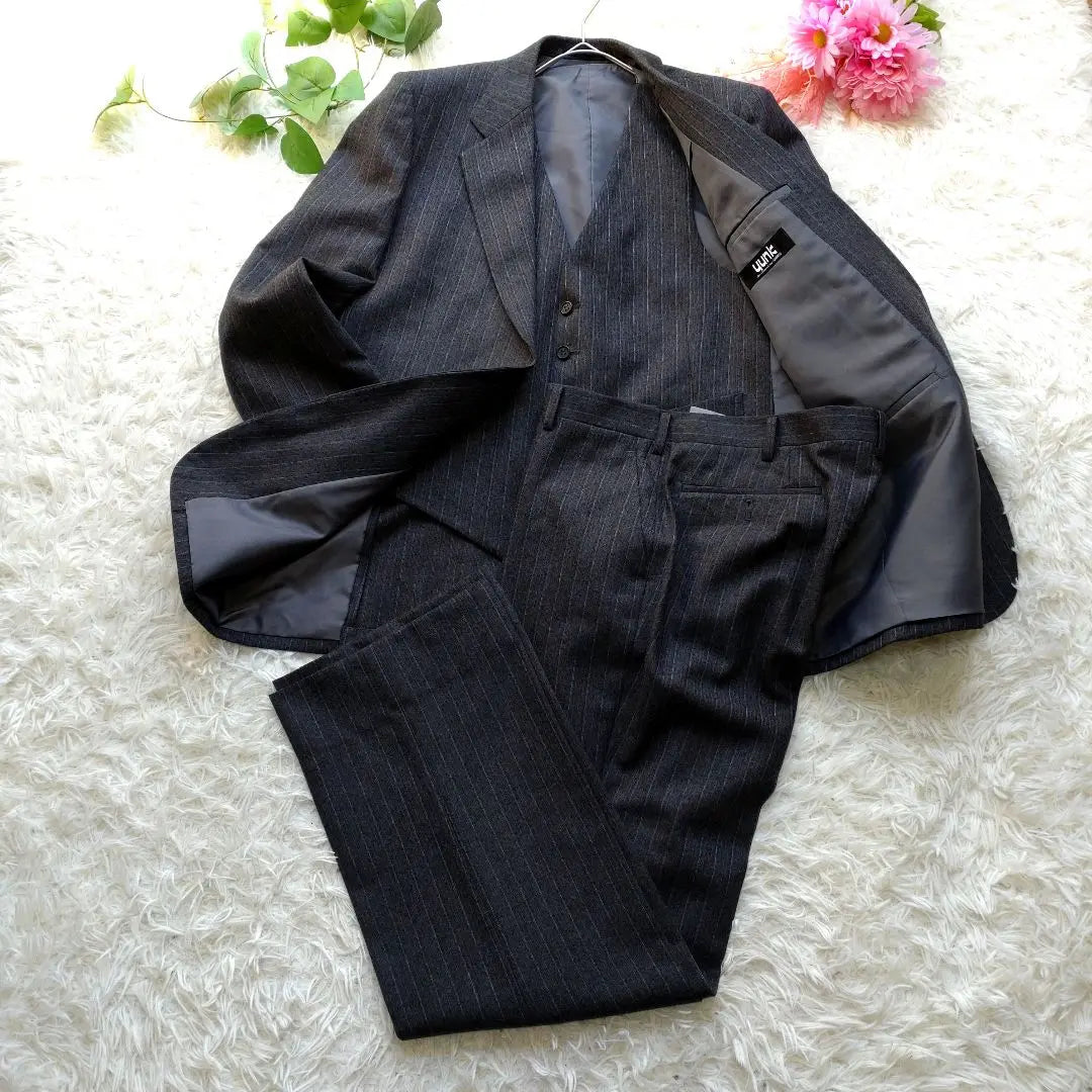 [yuuk] [98AB6] Men's Suit Business Stripe 100% Wool