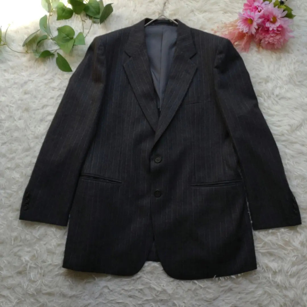 [yuuk] [98AB6] Men's Suit Business Stripe 100% Wool