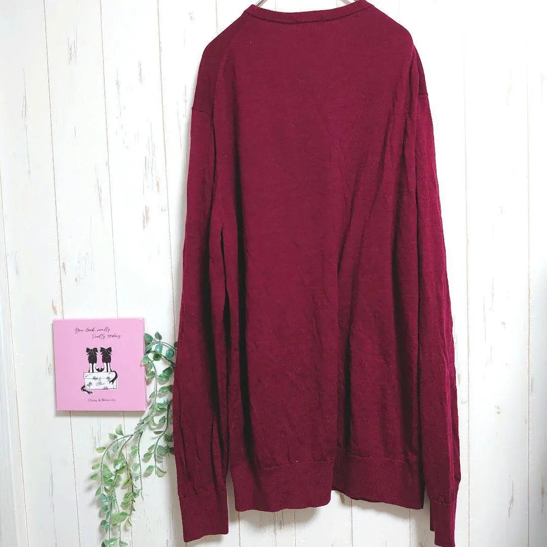 UNIQLO cool neck knit/sweater XL 〛thin 100% wool large size